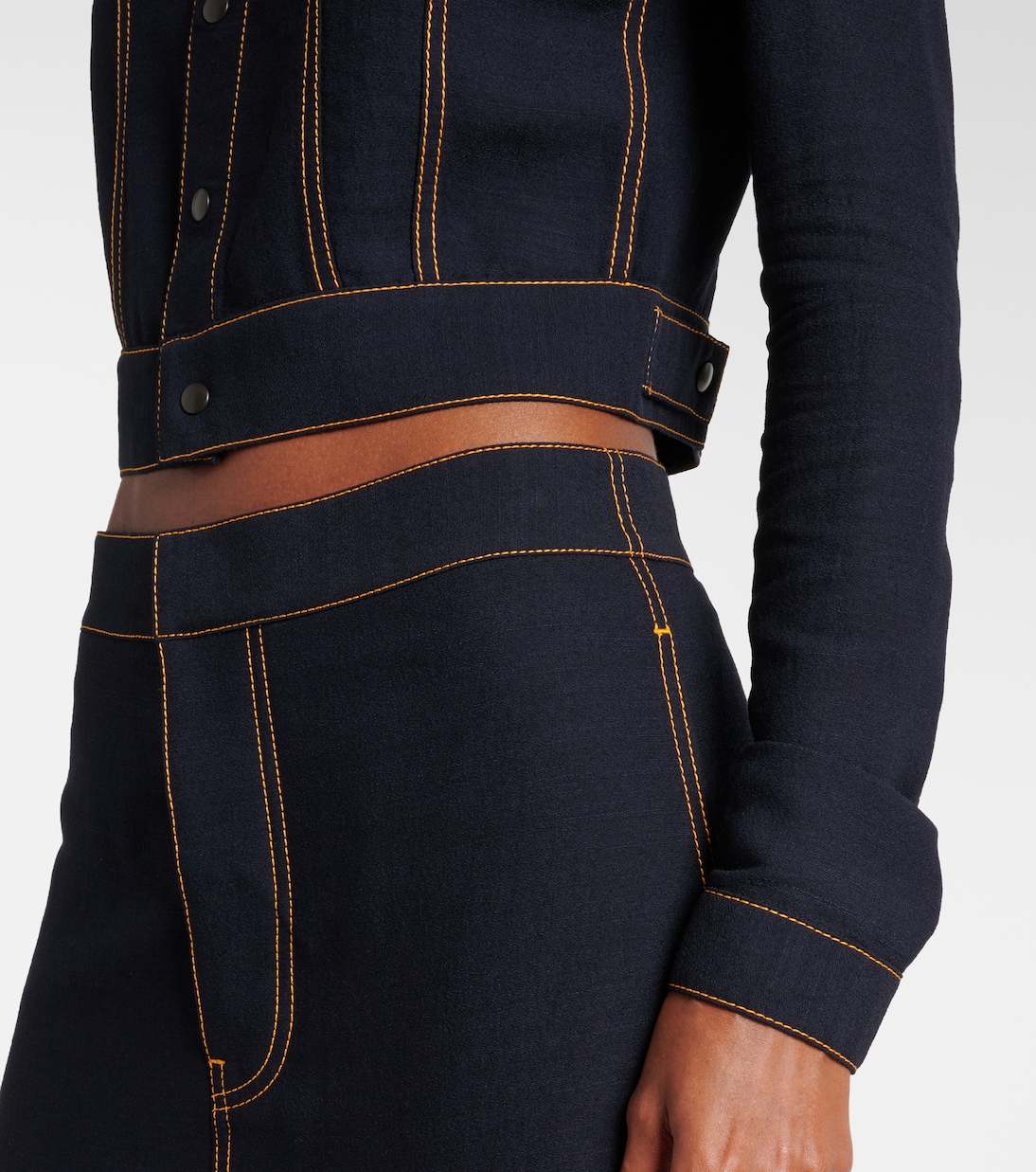 Fluid cropped wool-blend jacket | Alaïa