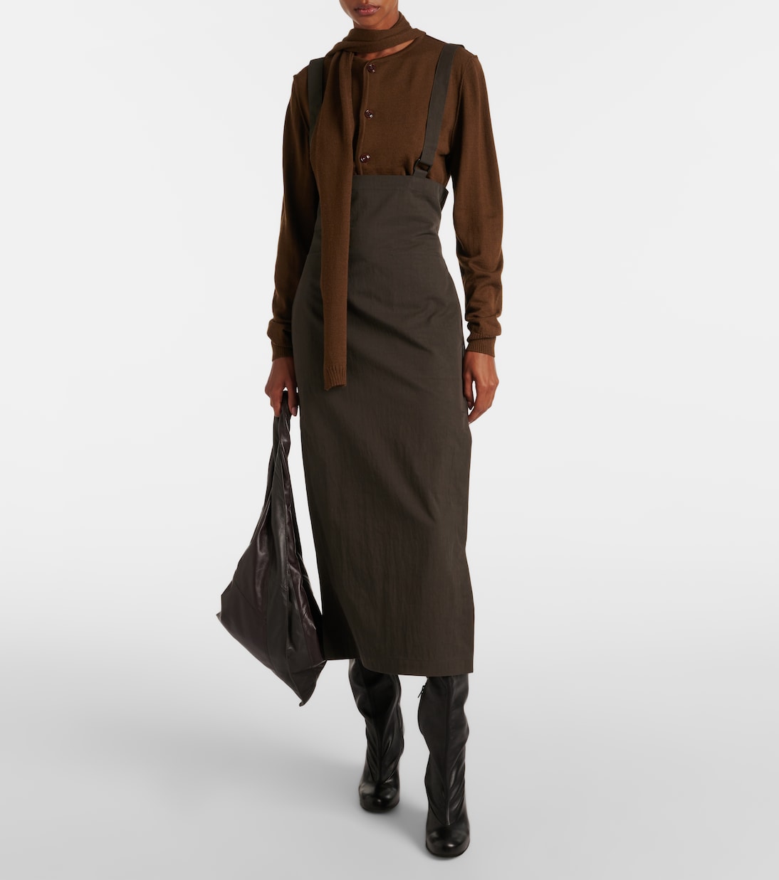 Cotton-blend midi skirt | Lemaire