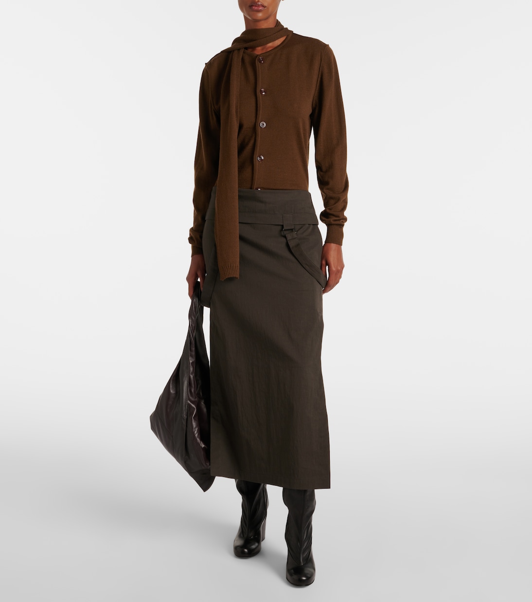 Cotton-blend midi skirt | Lemaire