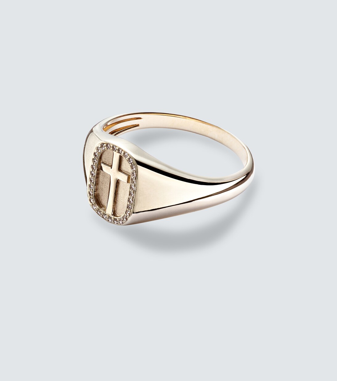 Anello Cross Icon in oro 14kt con diamanti | Sydney Evan