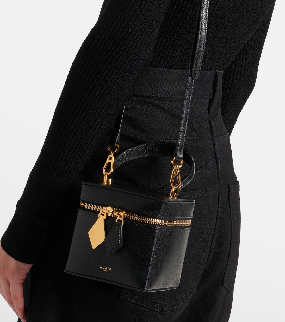Sac vanity Cube en cuir | Alaïa