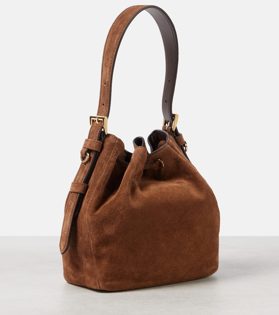 Sac seau Small en daim | Prada