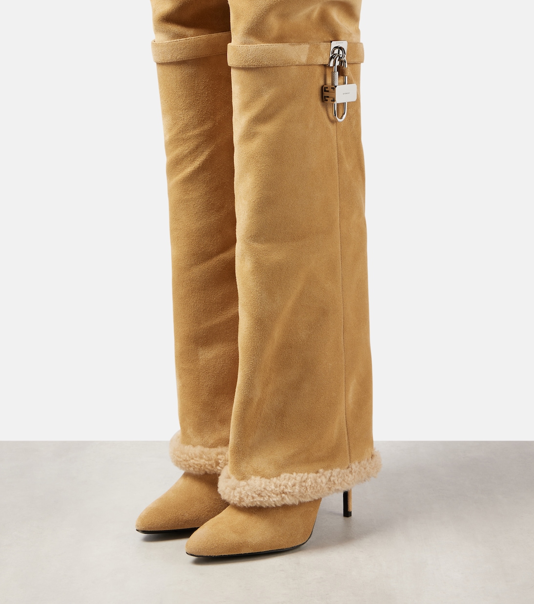 Cuissardes Shark Lock Stiletto en daim | Givenchy