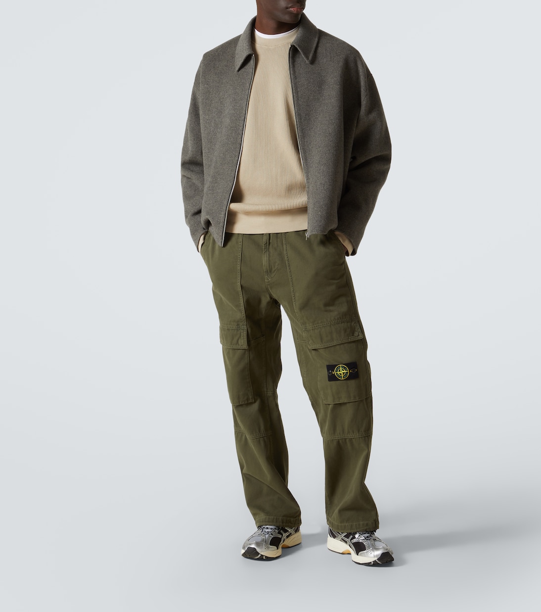 Sudadera de algodón gofrado con logo | Stone Island