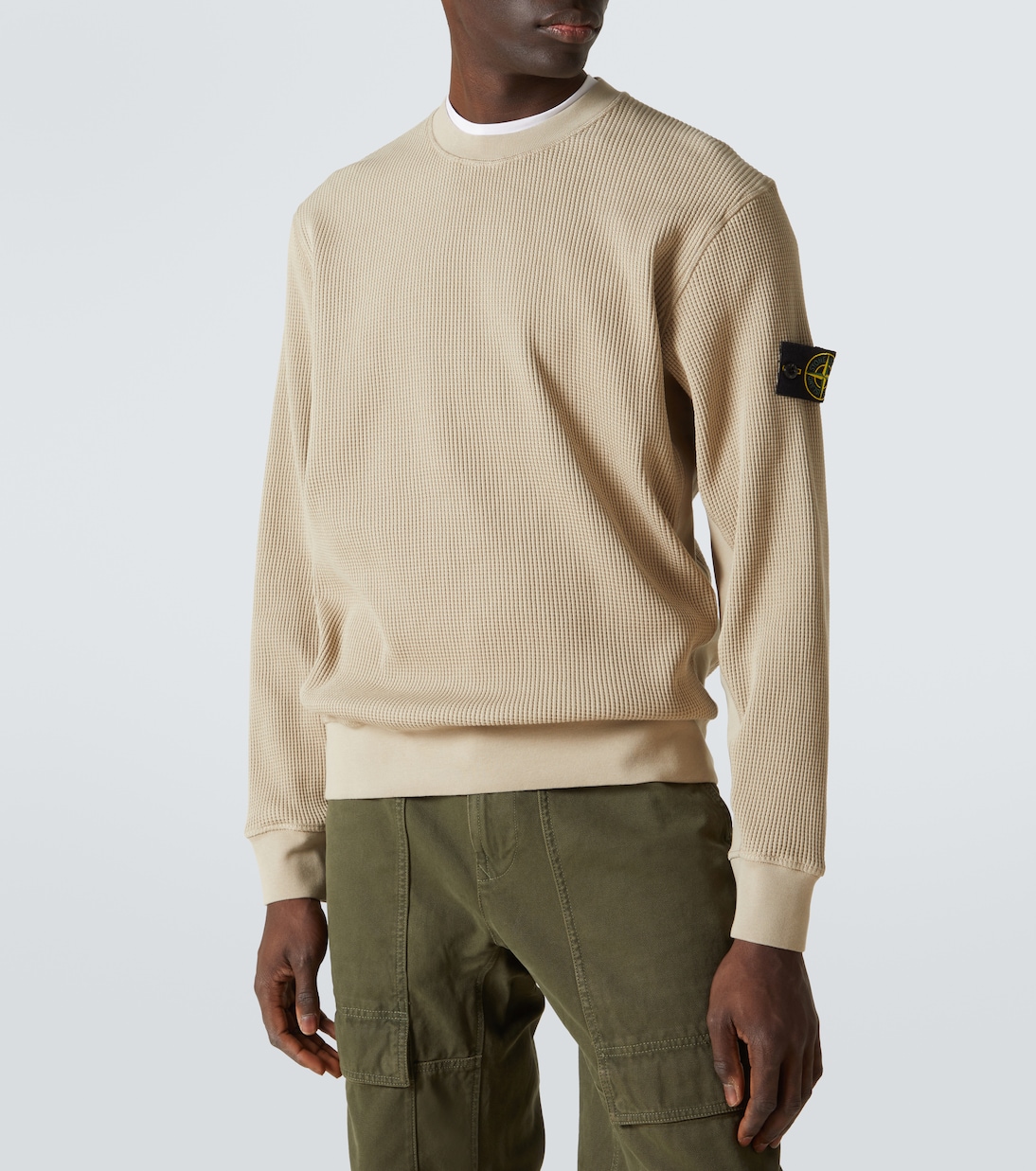 Sudadera de algodón gofrado con logo | Stone Island