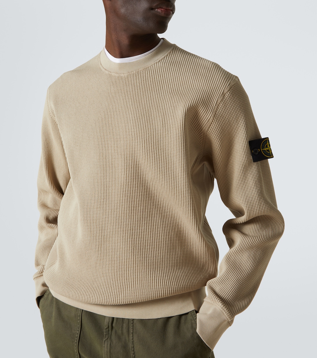 Sudadera de algodón gofrado con logo | Stone Island