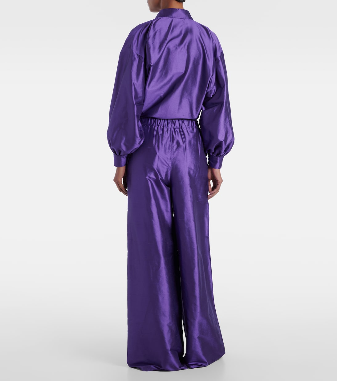 Pantaloni Avio in raso di seta a vita alta | Max Mara