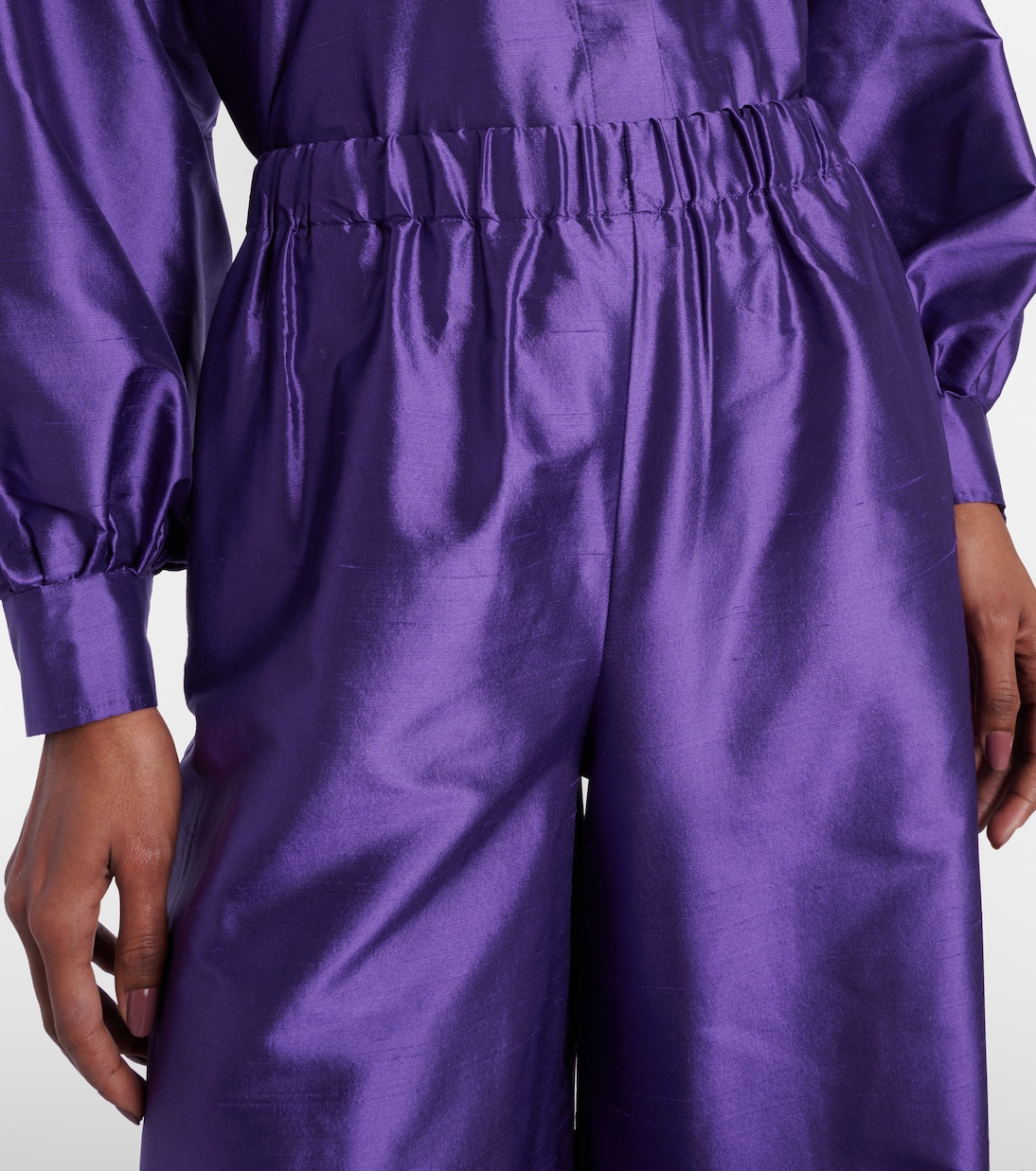 Pantaloni Avio in raso di seta a vita alta | Max Mara