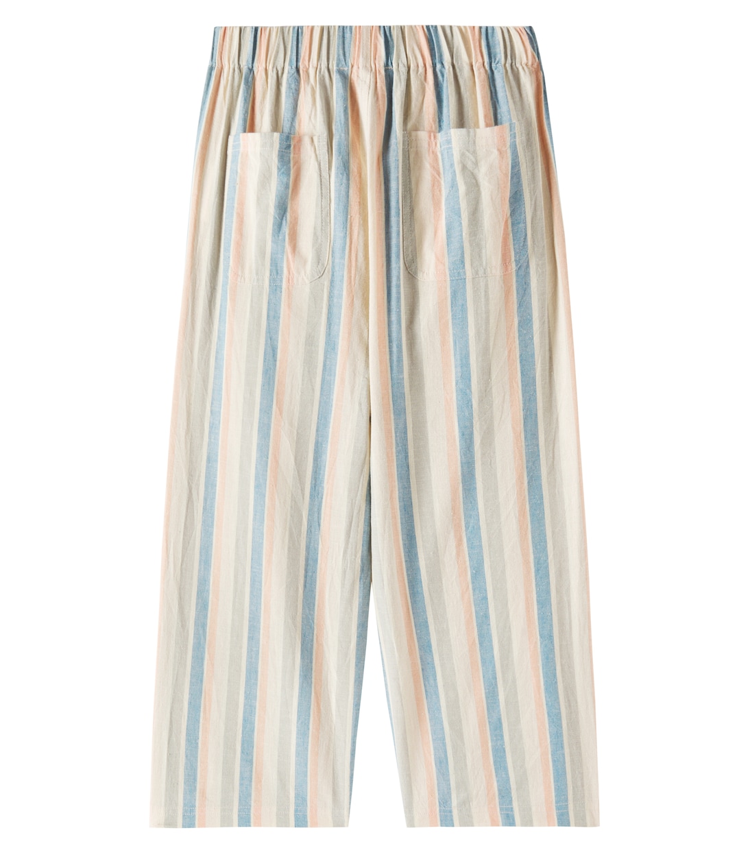 Pantalones Flor de algodón y lino a rayas | Louise Misha