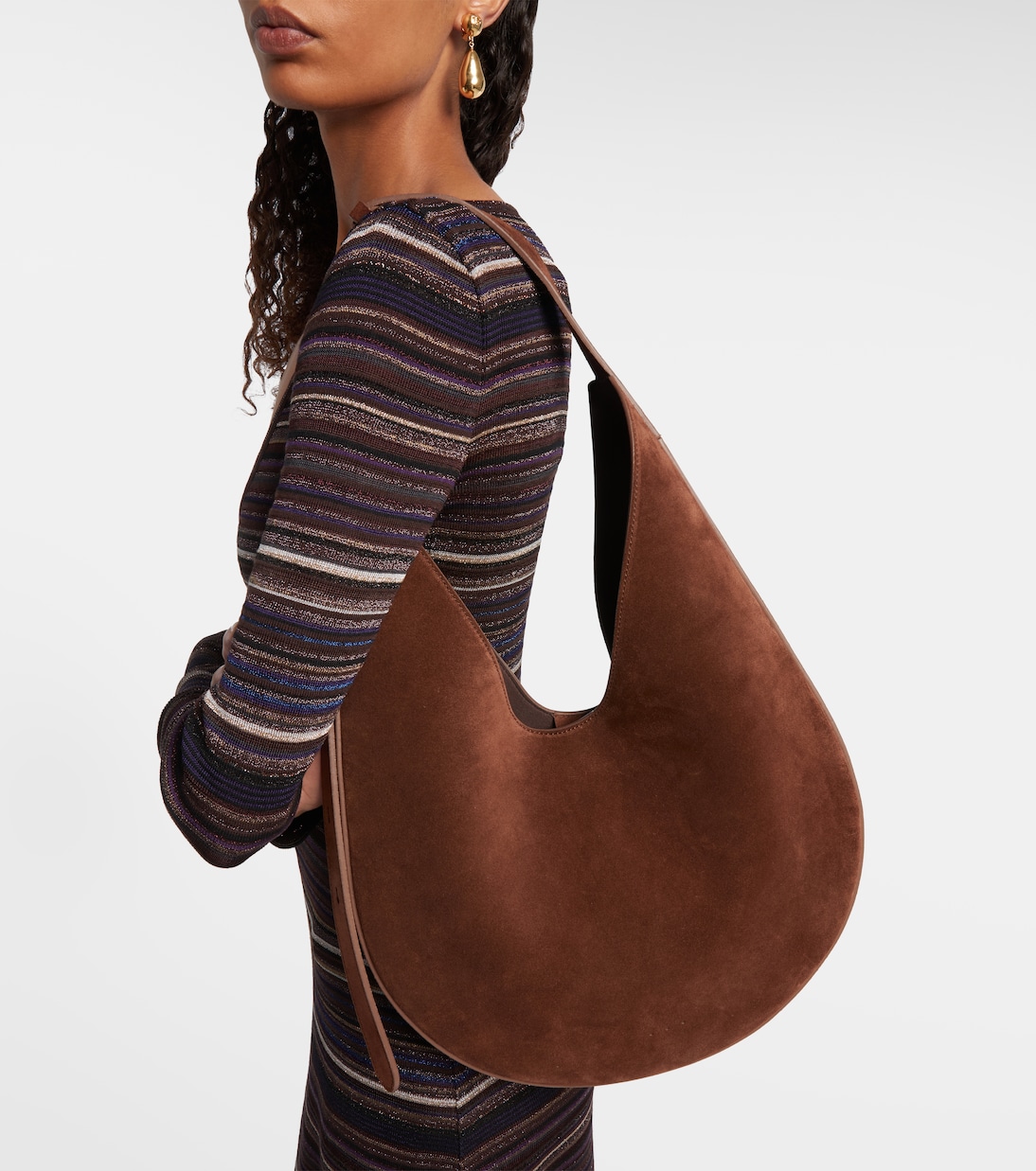Medium suede shoulder bag | Aesther Ekme