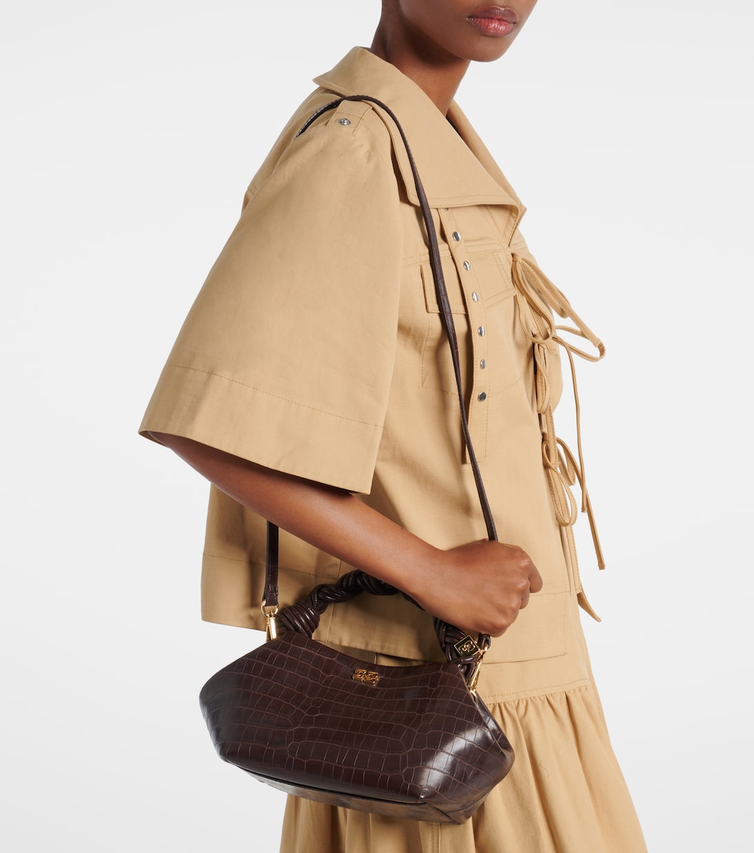 Sac Bou Small en cuir embossé | Ganni