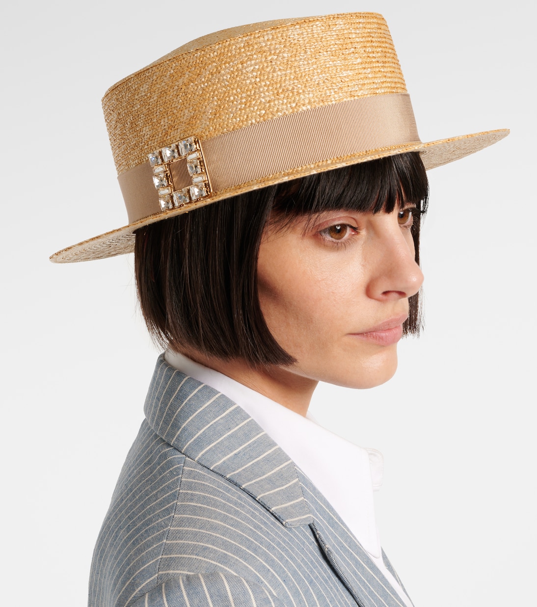 Cappello Très Vivier in rafia con cristalli | Roger Vivier