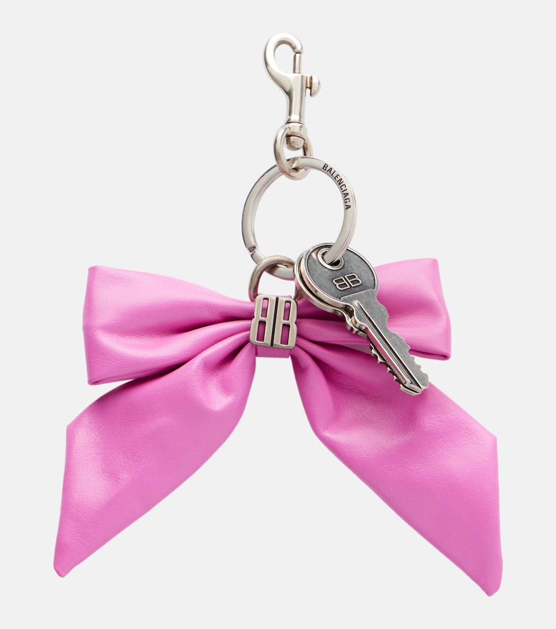 BB bow-detail leather keychain | Balenciaga