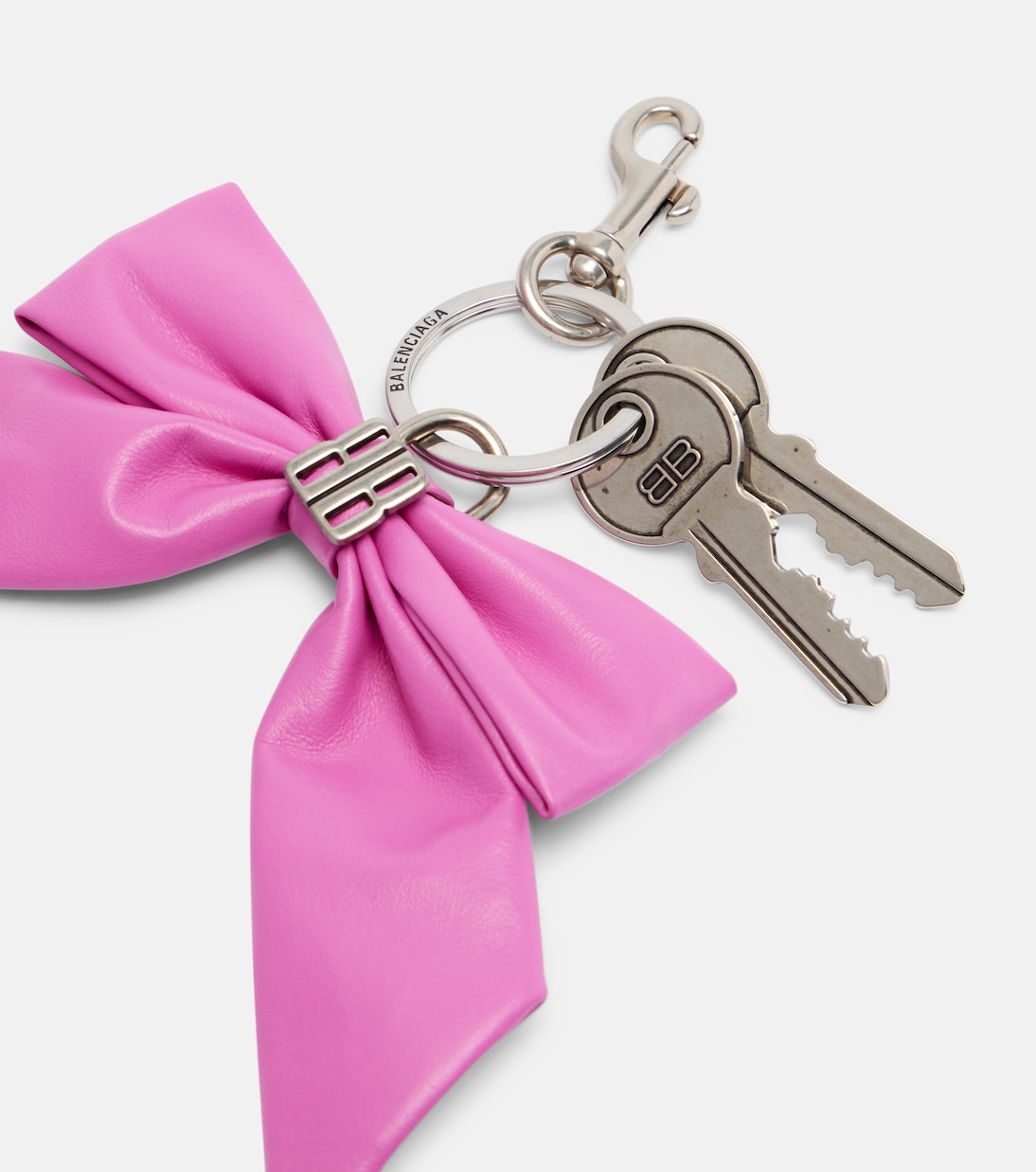 BB bow-detail leather keychain | Balenciaga