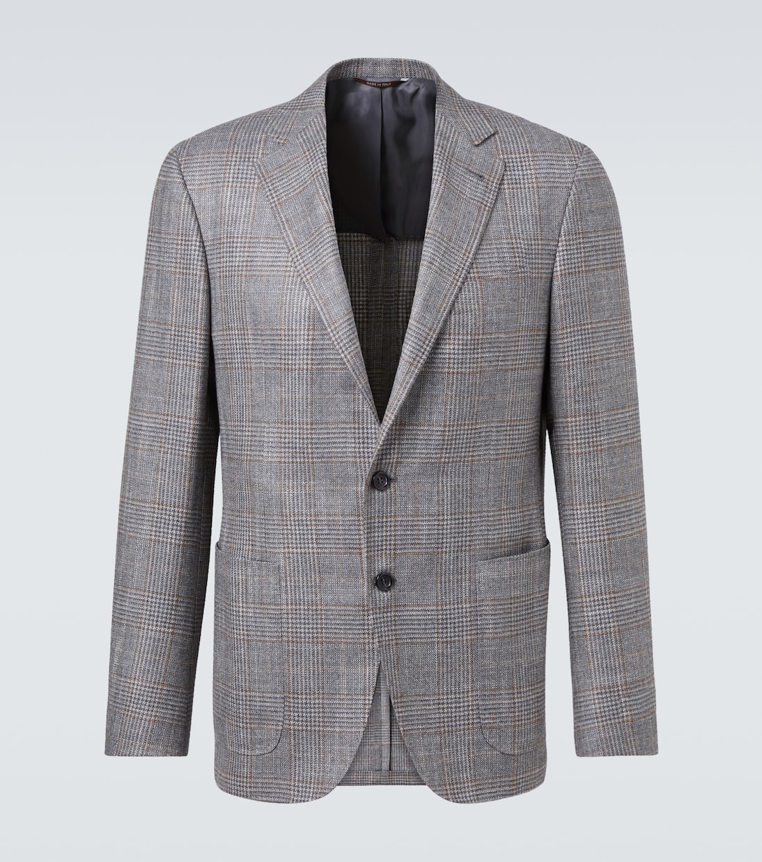 Checked wool, silk, and cashmere blazer | Canali