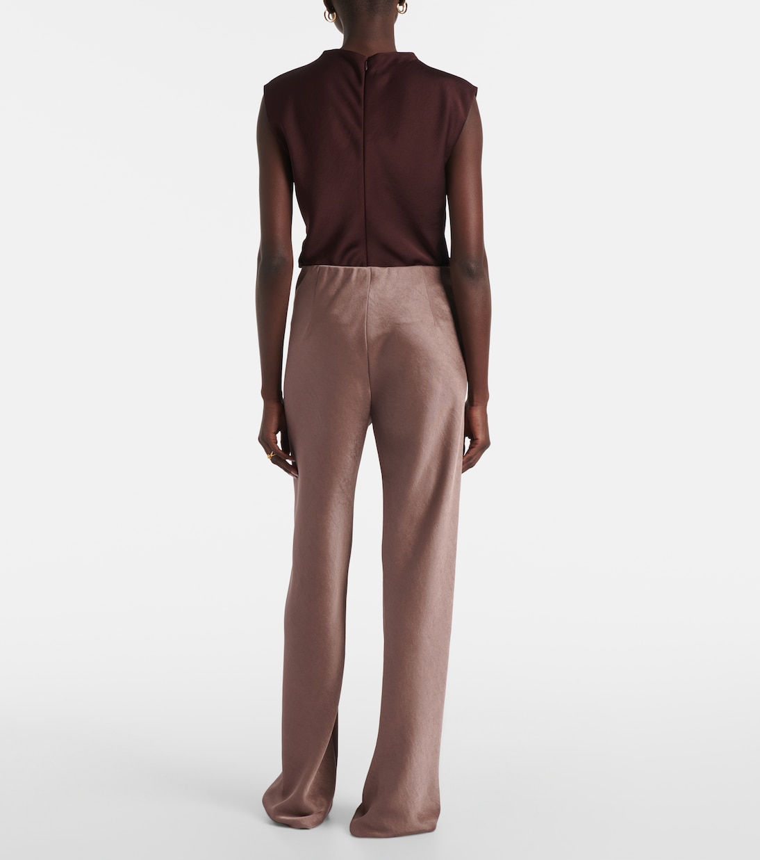 High-rise satin straight pants | Vince