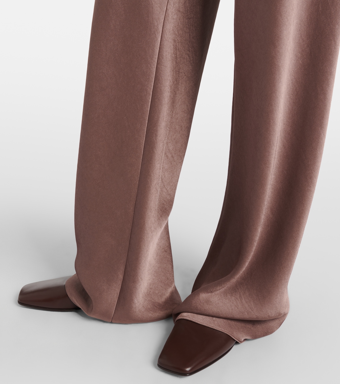 High-rise satin straight pants | Vince