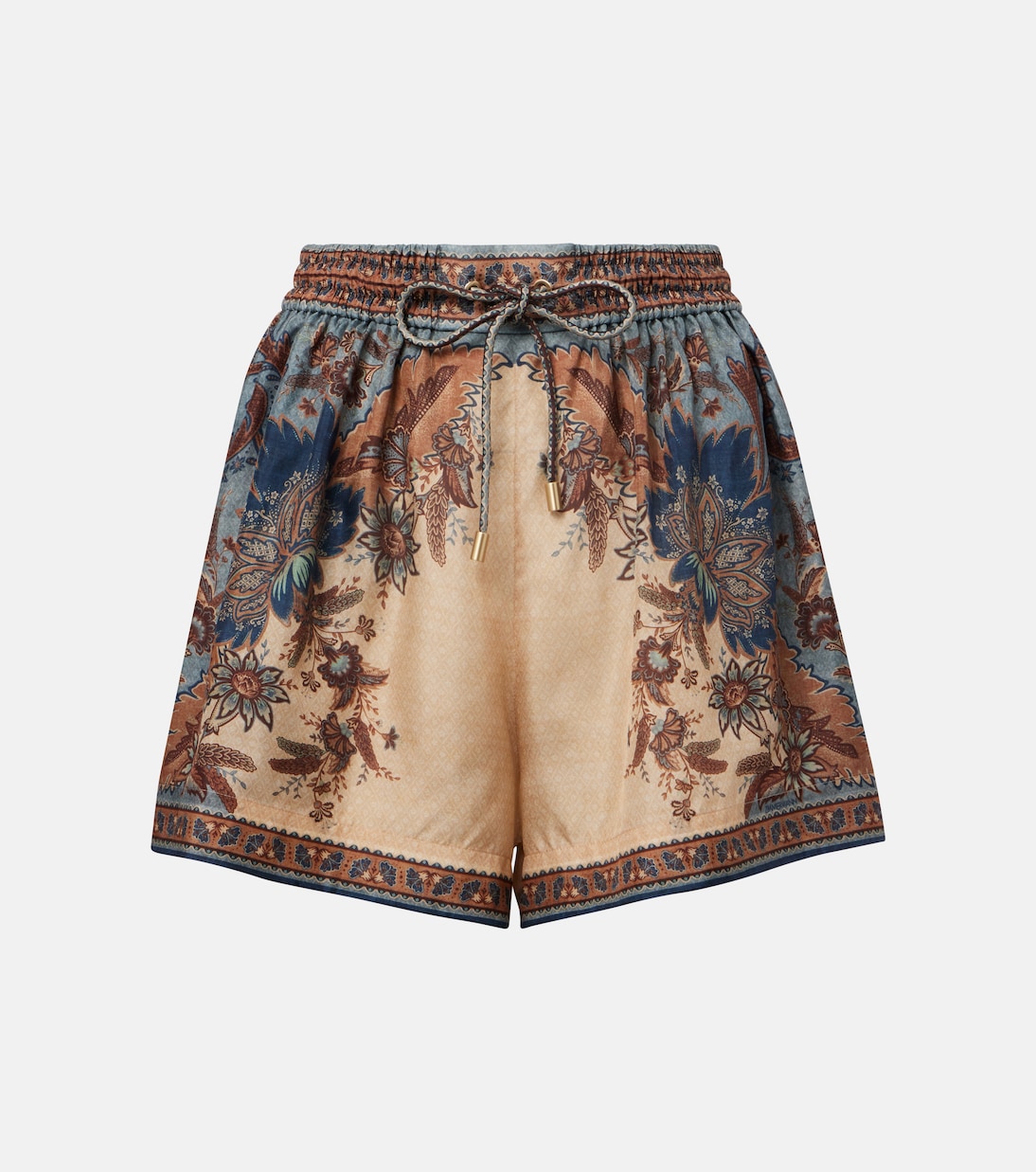 Shorts in seta con stampa paisley | Zimmermann