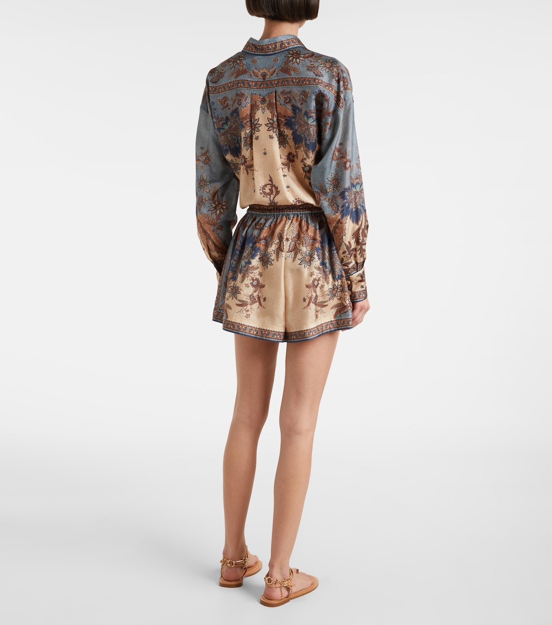 Shorts in seta con stampa paisley | Zimmermann