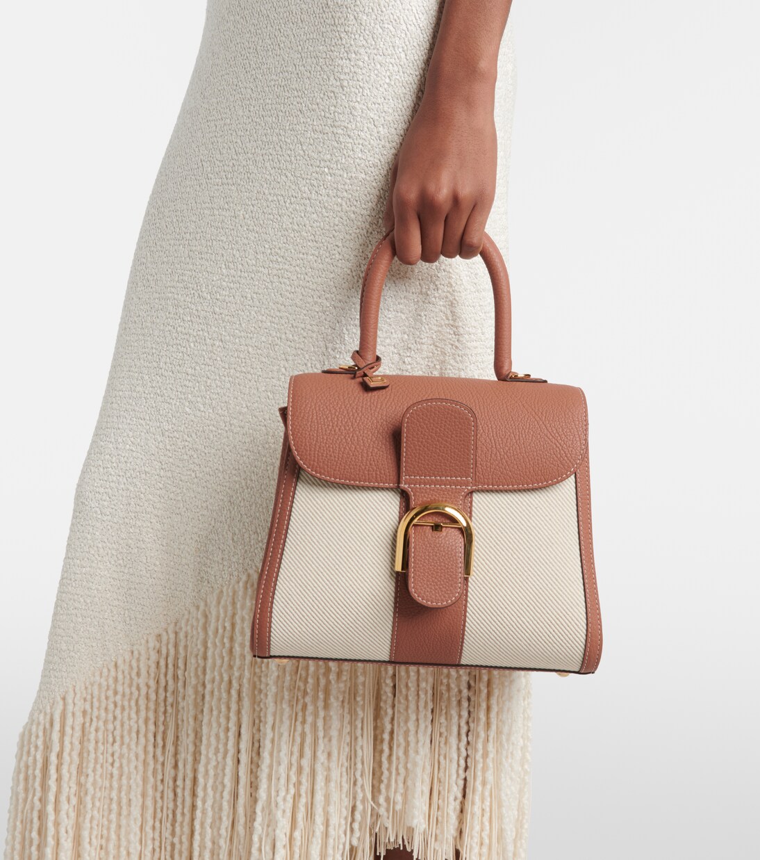 Tote Brillant PM aus Leder und Canvas | Delvaux