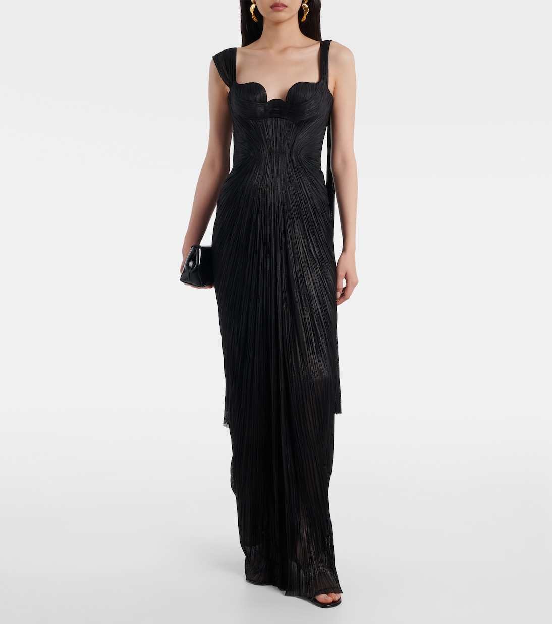 Anais open-back silk mousseline gown | Maria Lucia Hohan