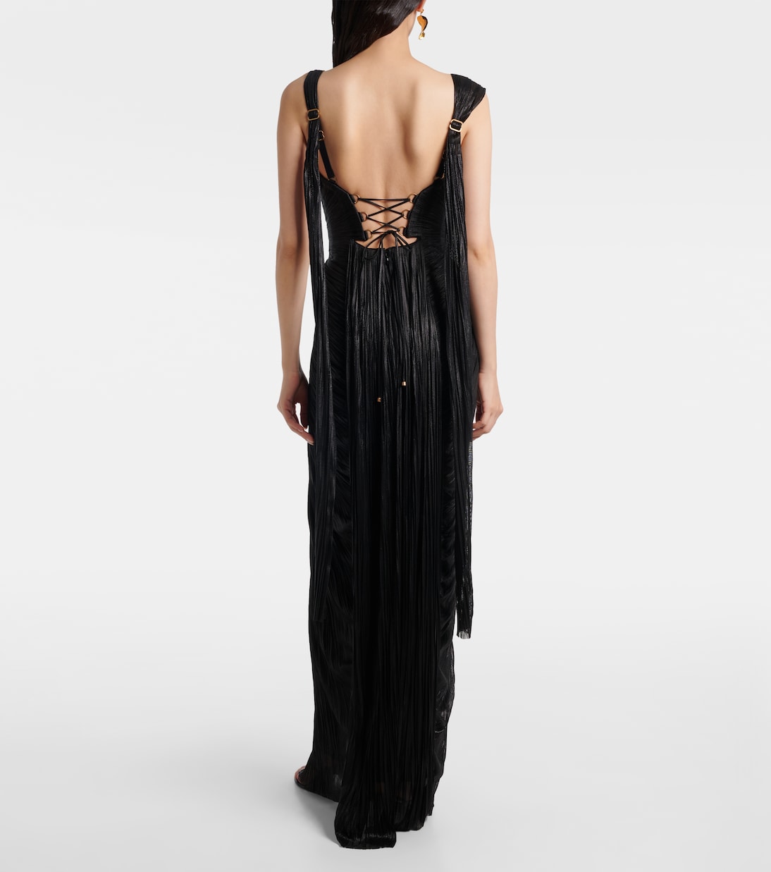 Anais open-back silk mousseline gown | Maria Lucia Hohan