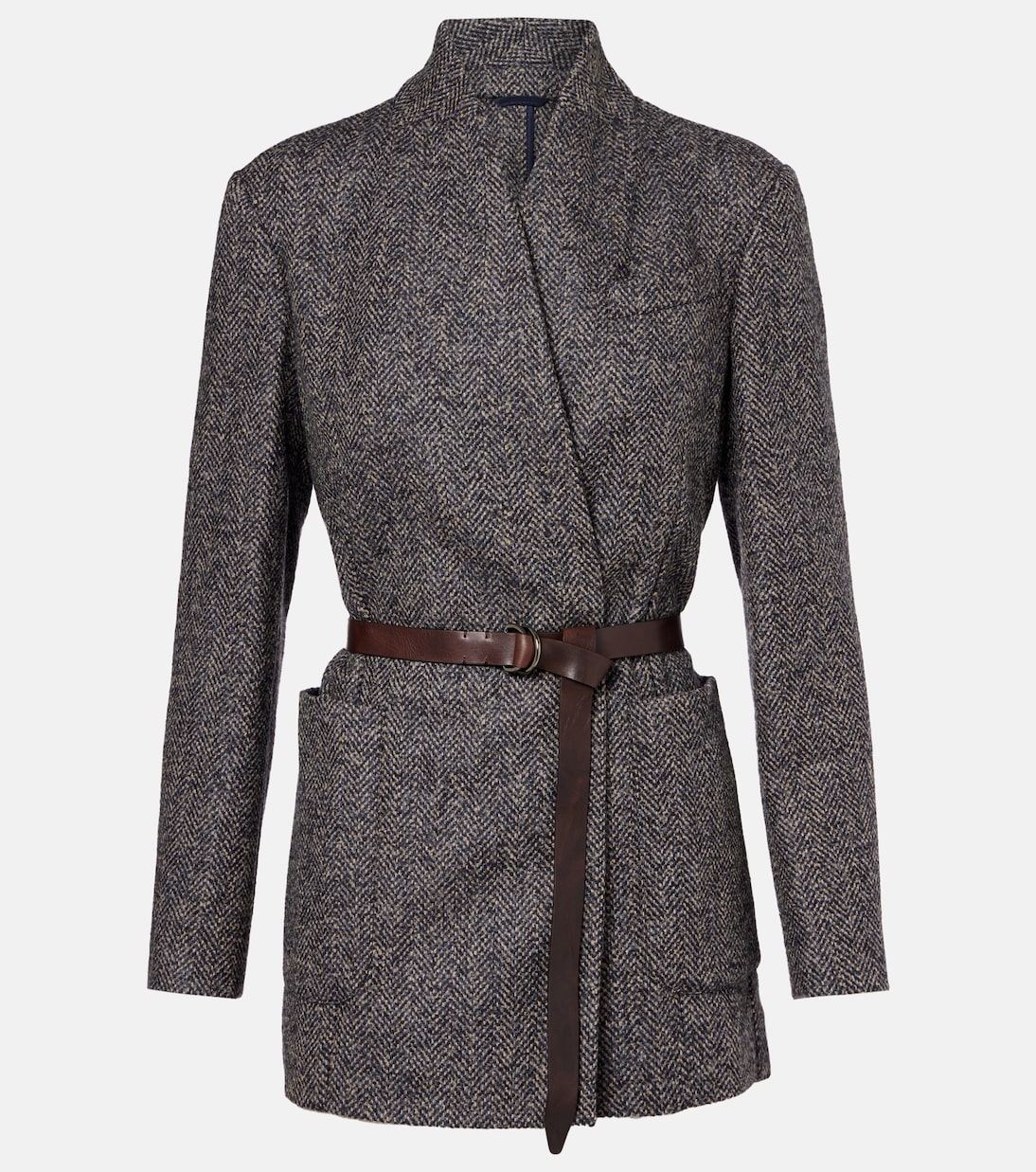 Herringbone Monili wool-blend tweed blazer  | Brunello Cucinelli