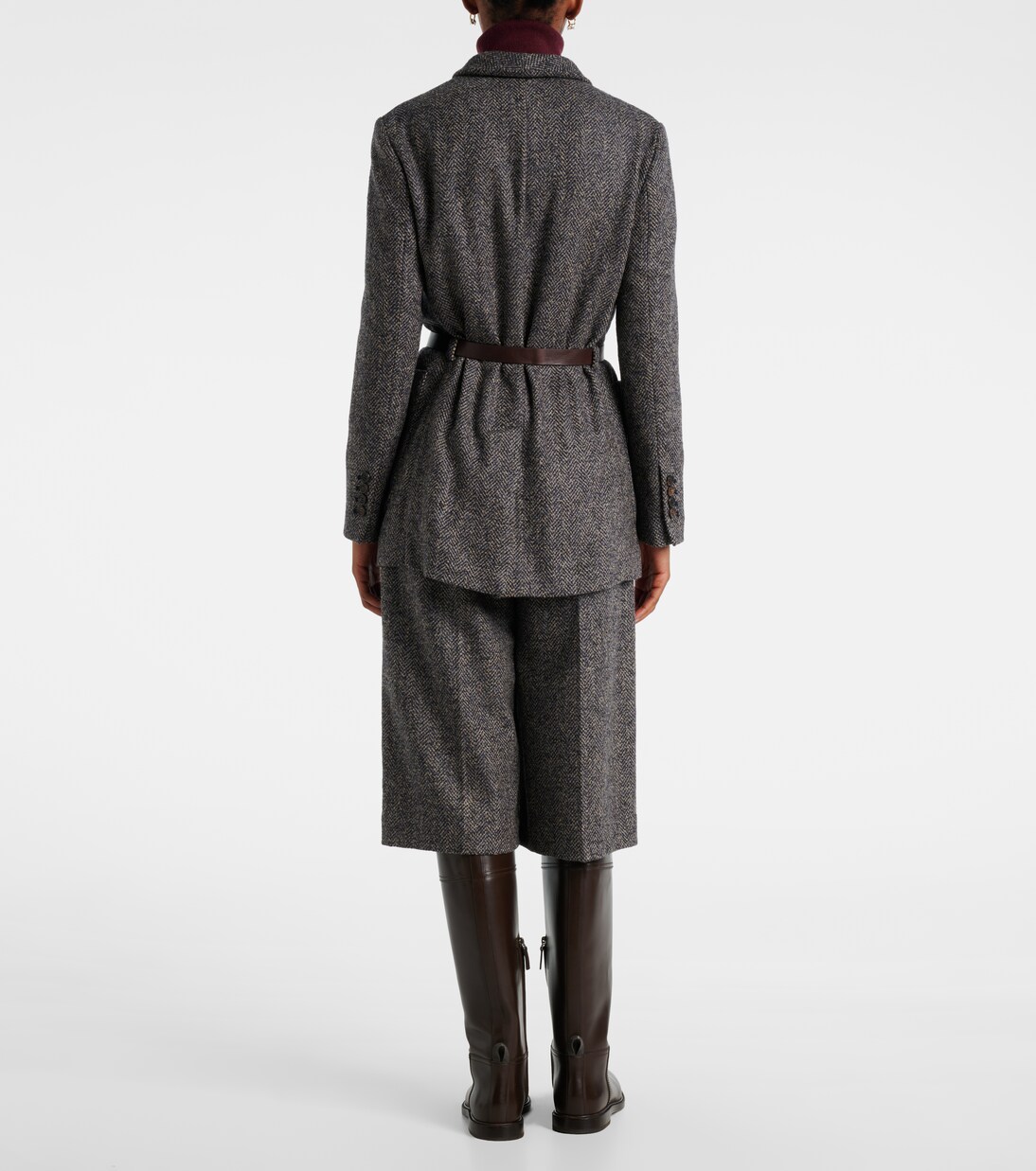 Herringbone Monili wool-blend tweed blazer  | Brunello Cucinelli