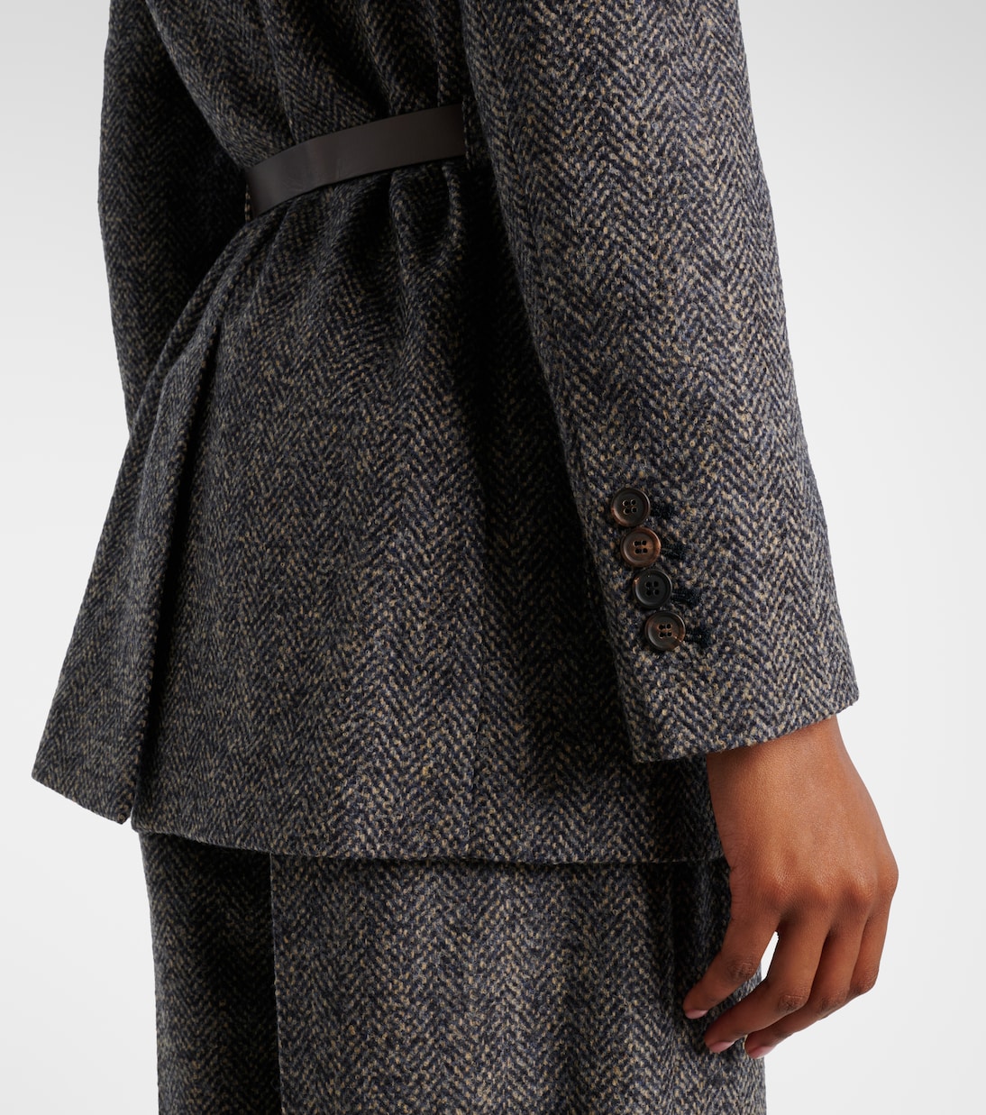 Herringbone Monili wool-blend tweed blazer  | Brunello Cucinelli