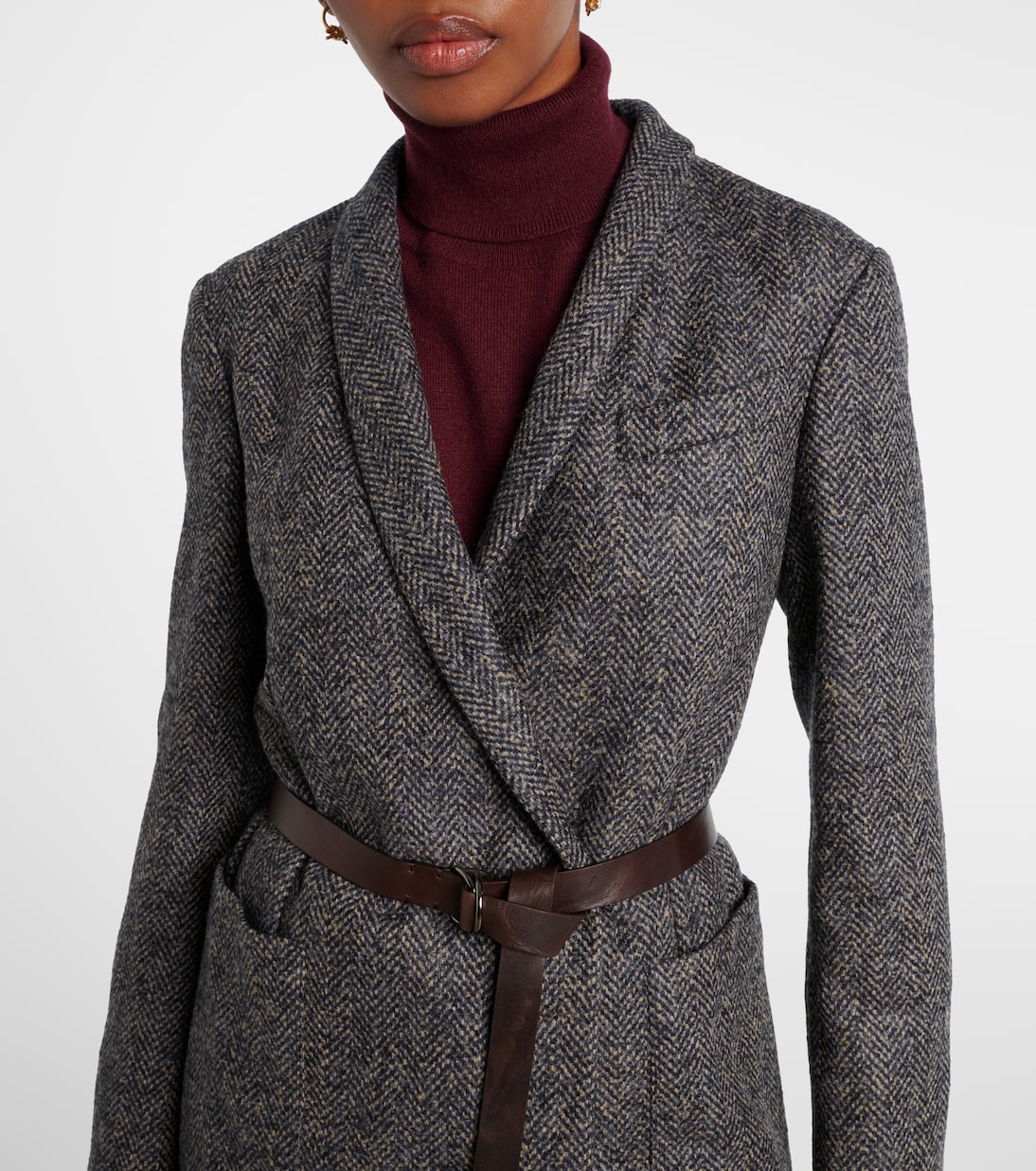 Herringbone Monili wool-blend tweed blazer  | Brunello Cucinelli