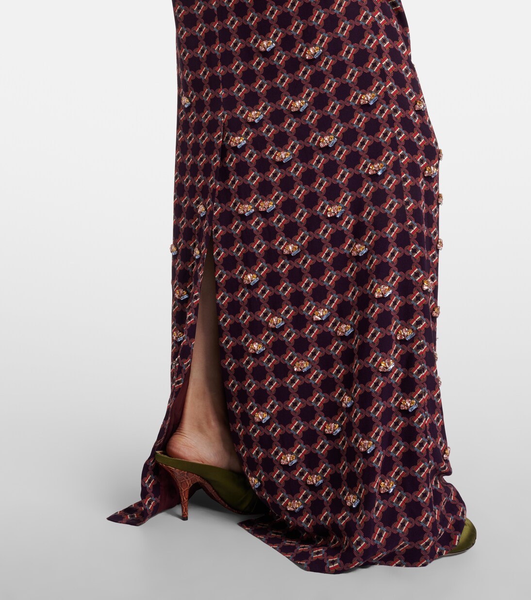 Embellished printed crêpe gown | Dries Van Noten