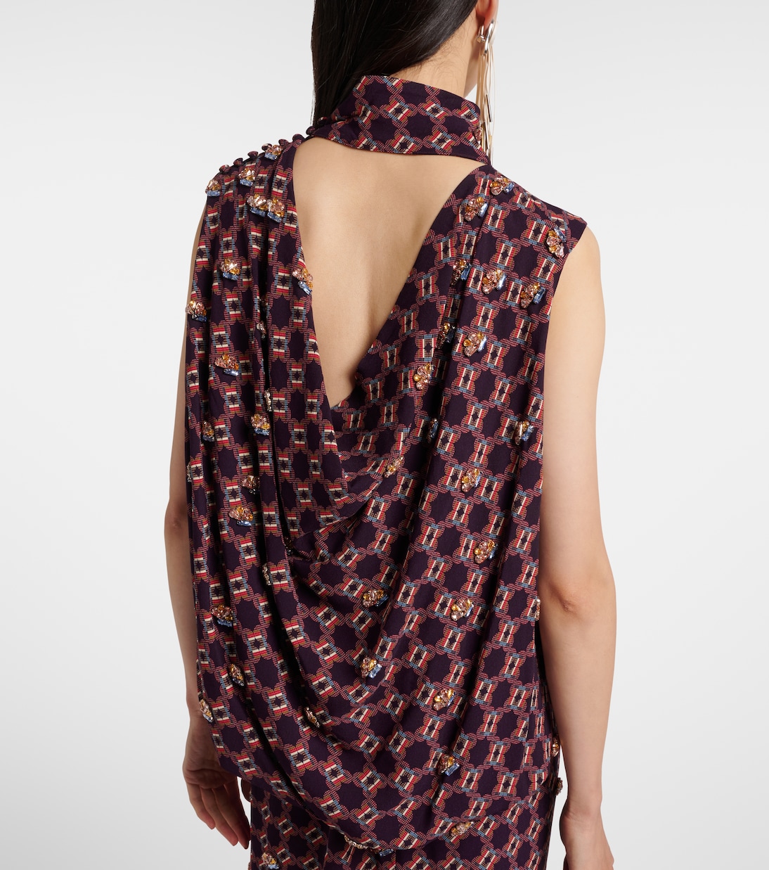 Embellished printed crêpe gown | Dries Van Noten