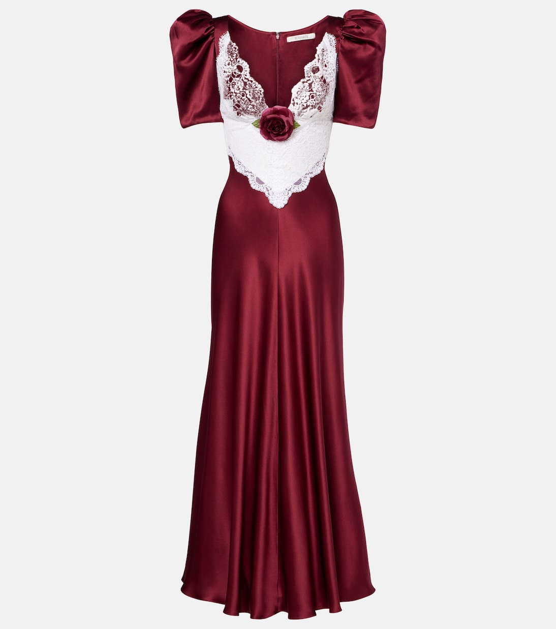 Floral-appliqué lace-trimmed silk gown | Rodarte