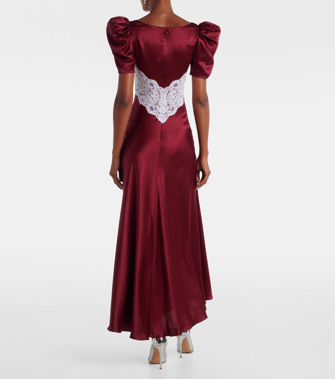 Floral-appliqué lace-trimmed silk gown | Rodarte