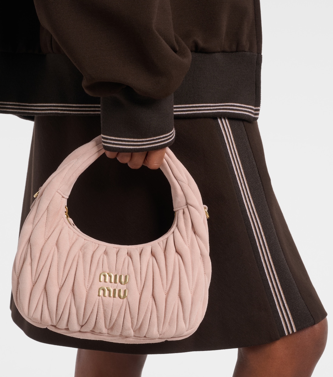 Borsa Wander in suede matelassé | Miu Miu