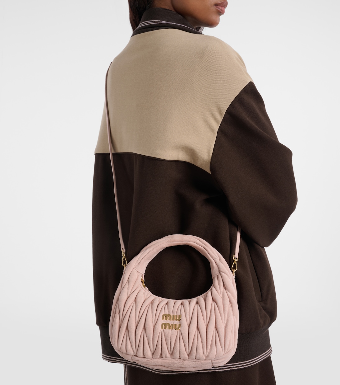 Borsa Wander in suede matelassé | Miu Miu