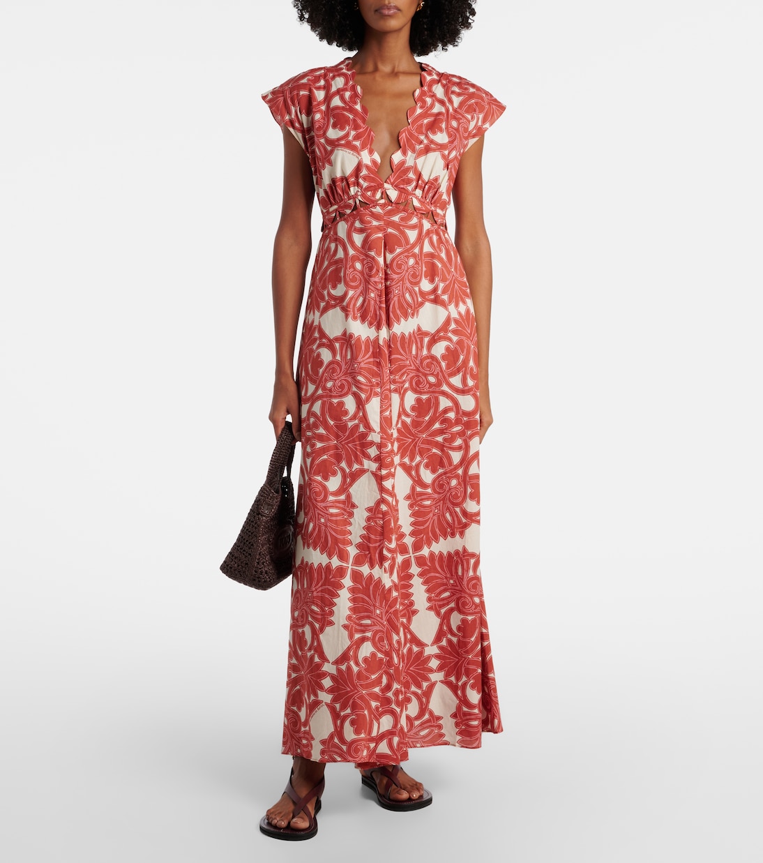 Vestido largo Noreen de algodón estampado | Poupette St Barth