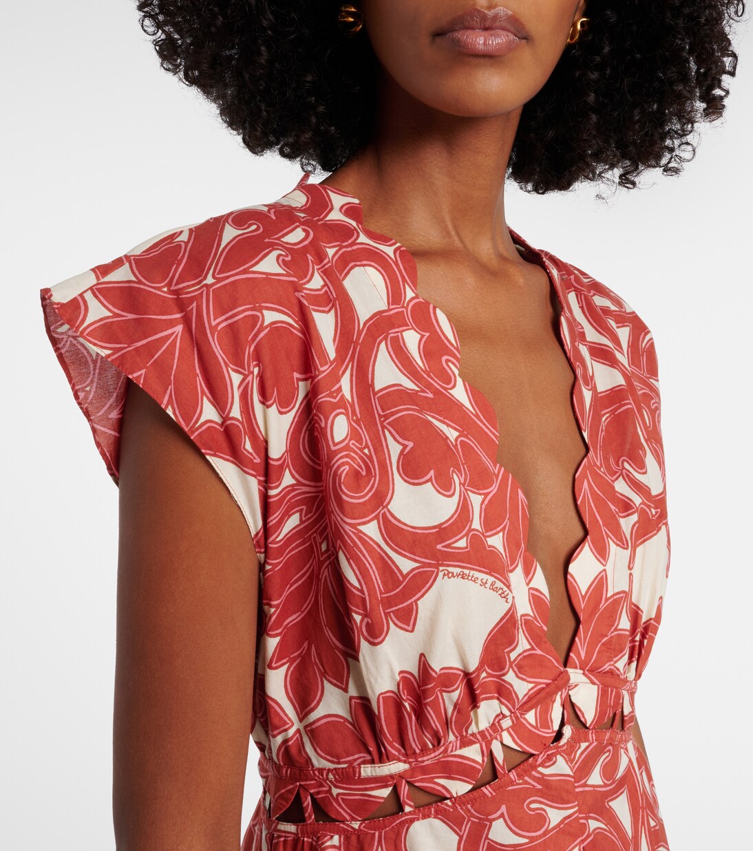 Vestido largo Noreen de algodón estampado | Poupette St Barth