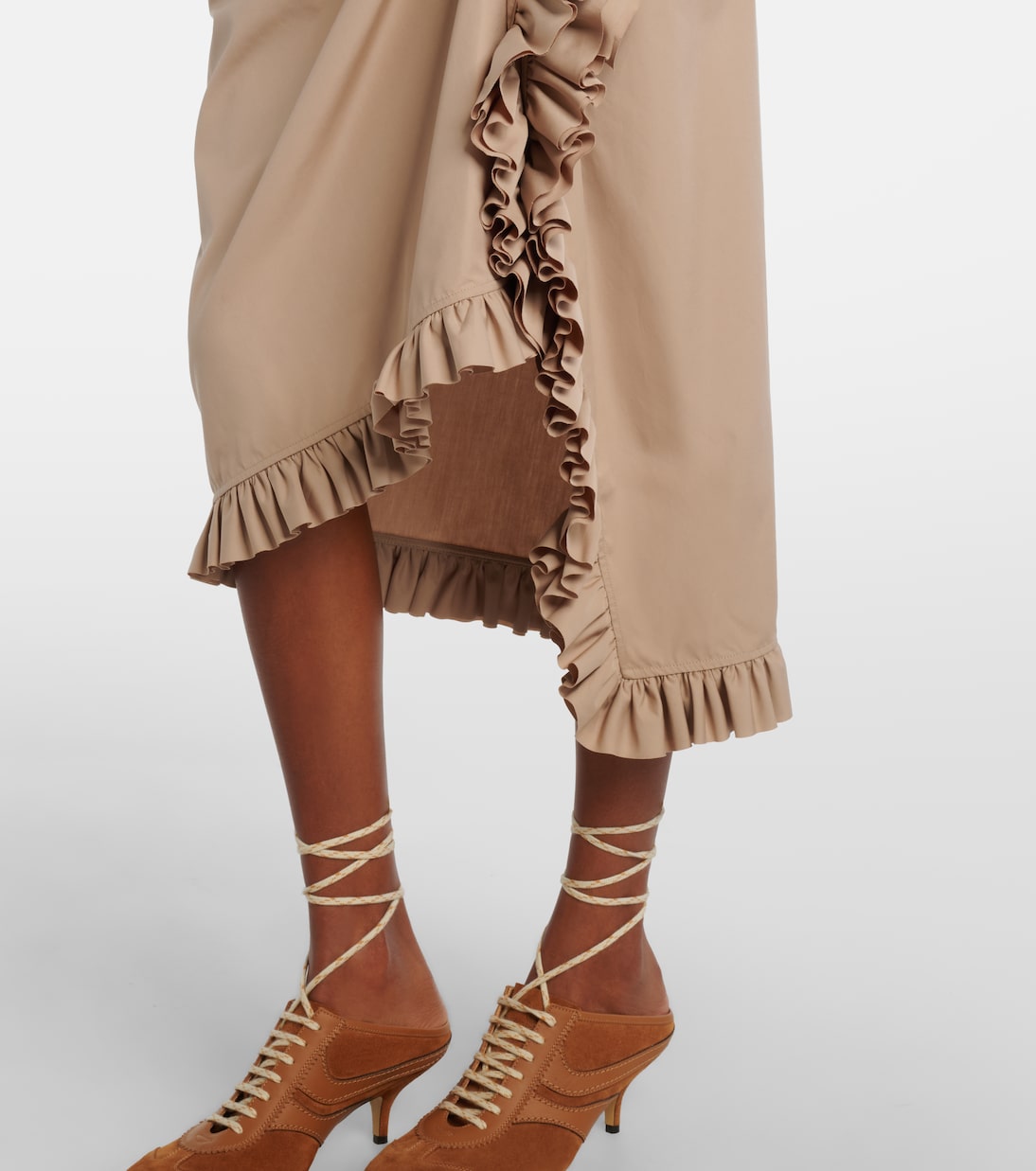 Ruffled draped midi skirt | Dries Van Noten