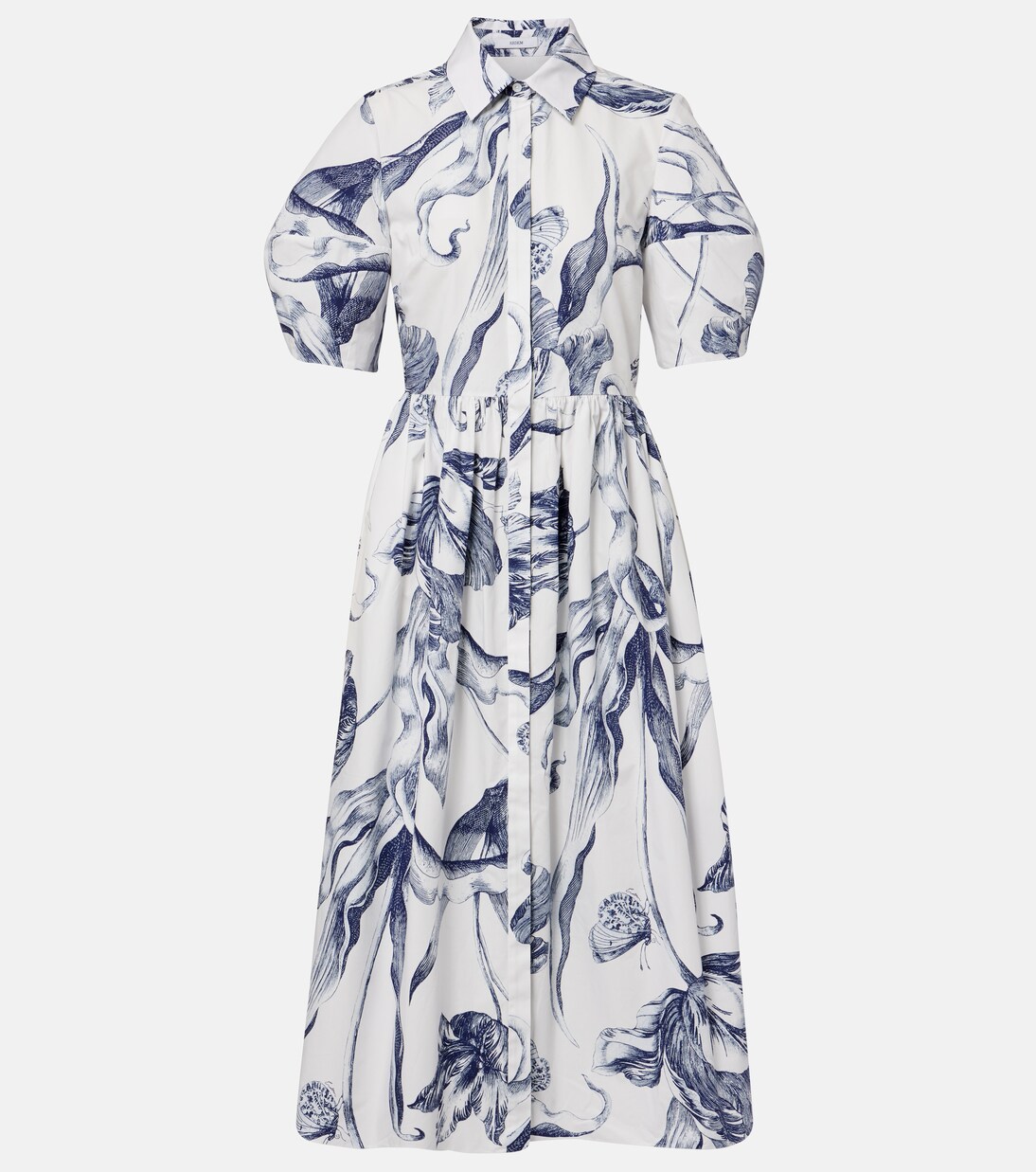 Floral cotton poplin shirt dress | Erdem
