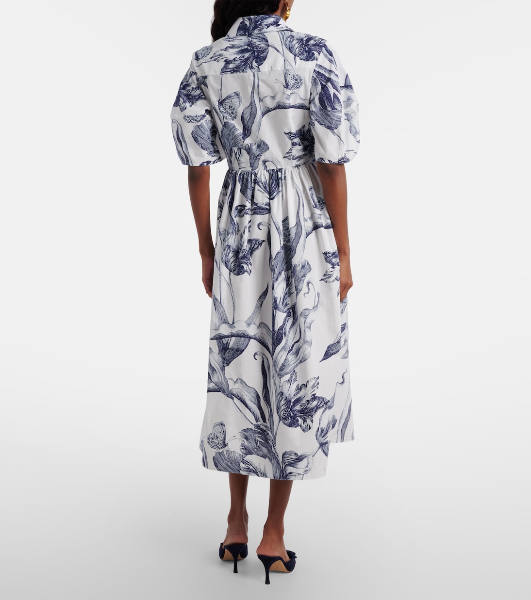 Floral cotton poplin shirt dress | Erdem