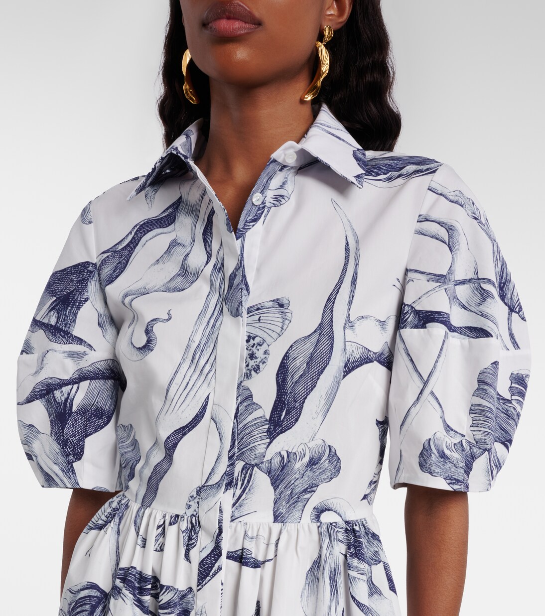 Floral cotton poplin shirt dress | Erdem