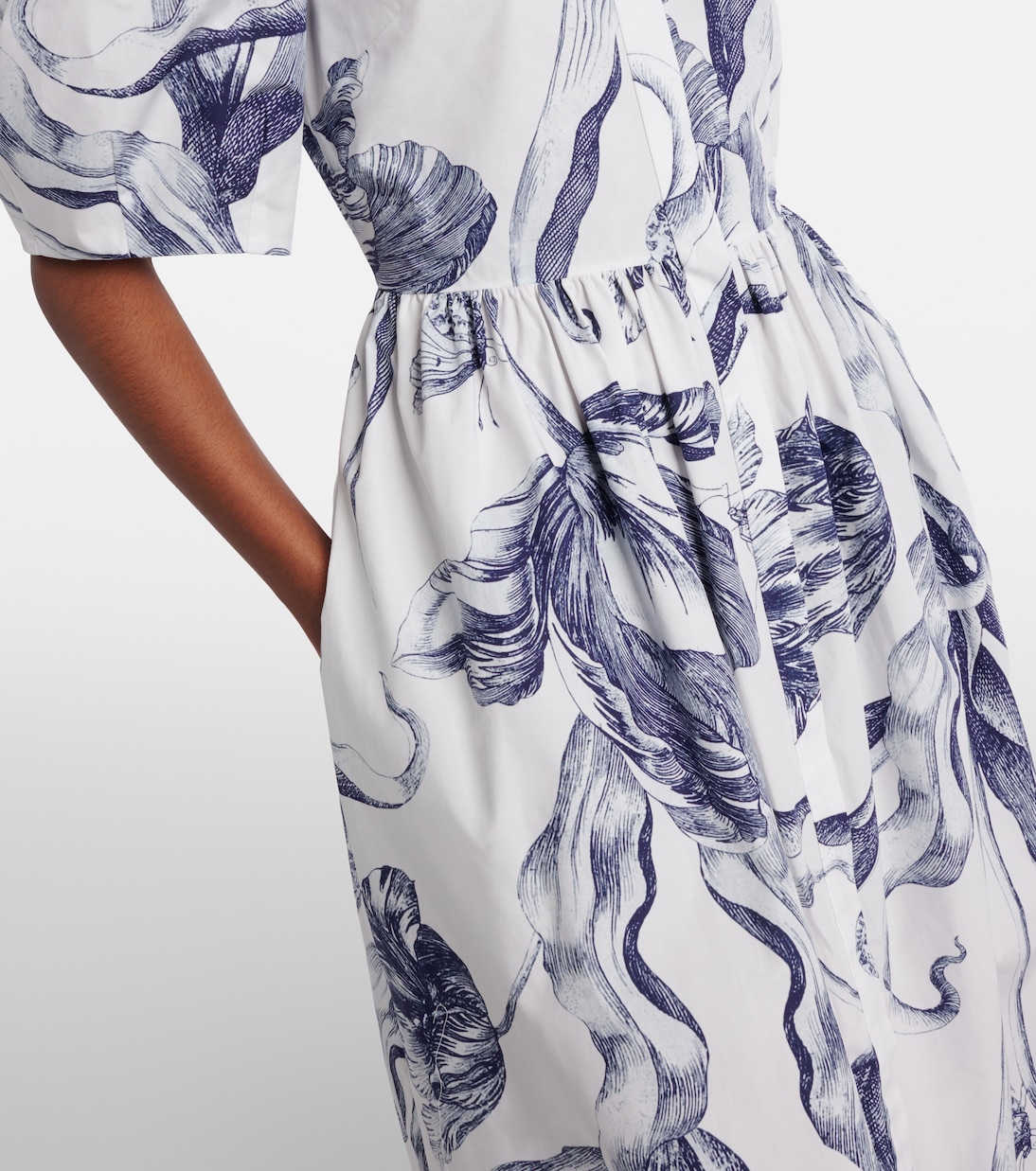 Floral cotton poplin shirt dress | Erdem