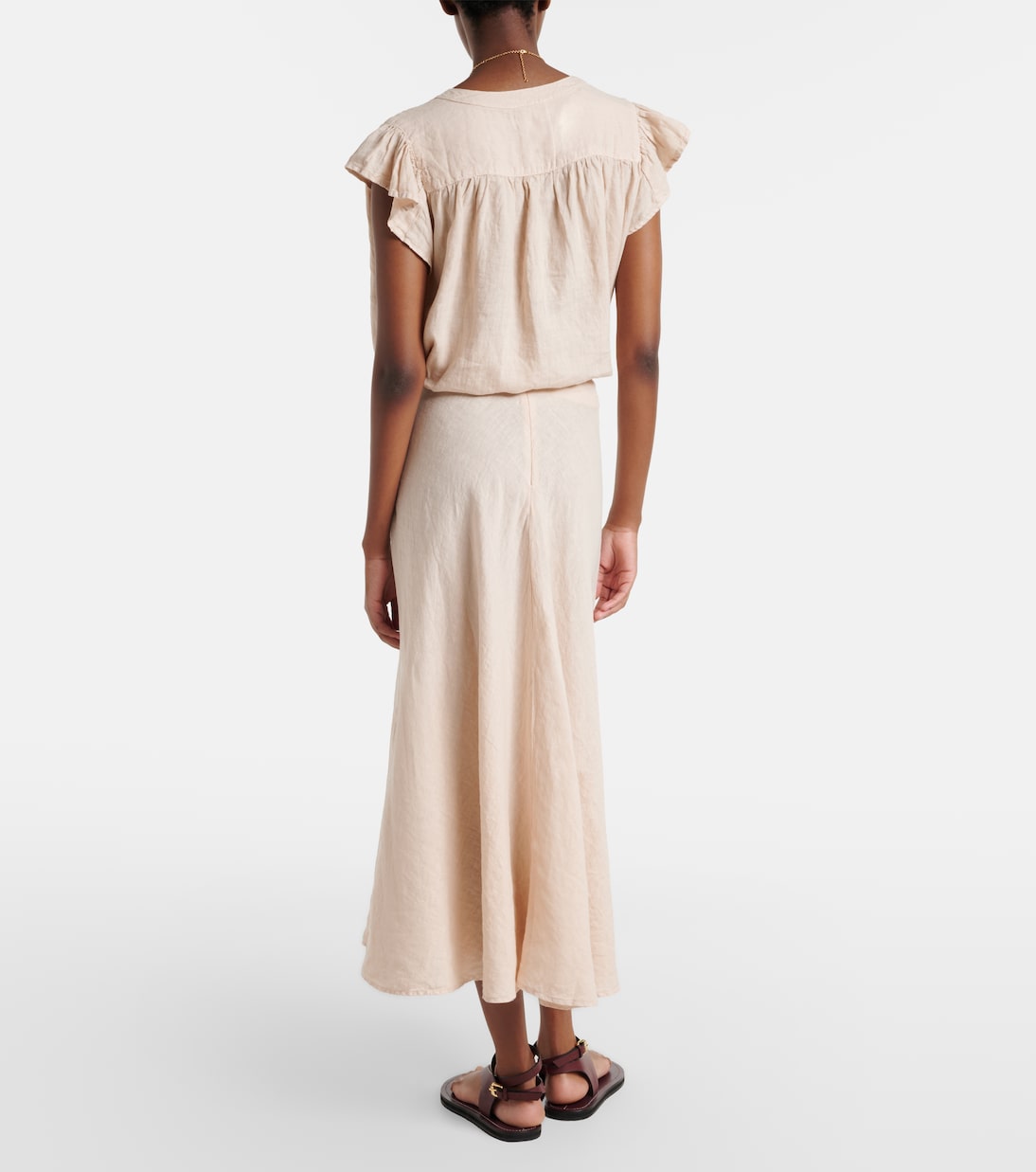 Falda midi Malina de lino | Velvet