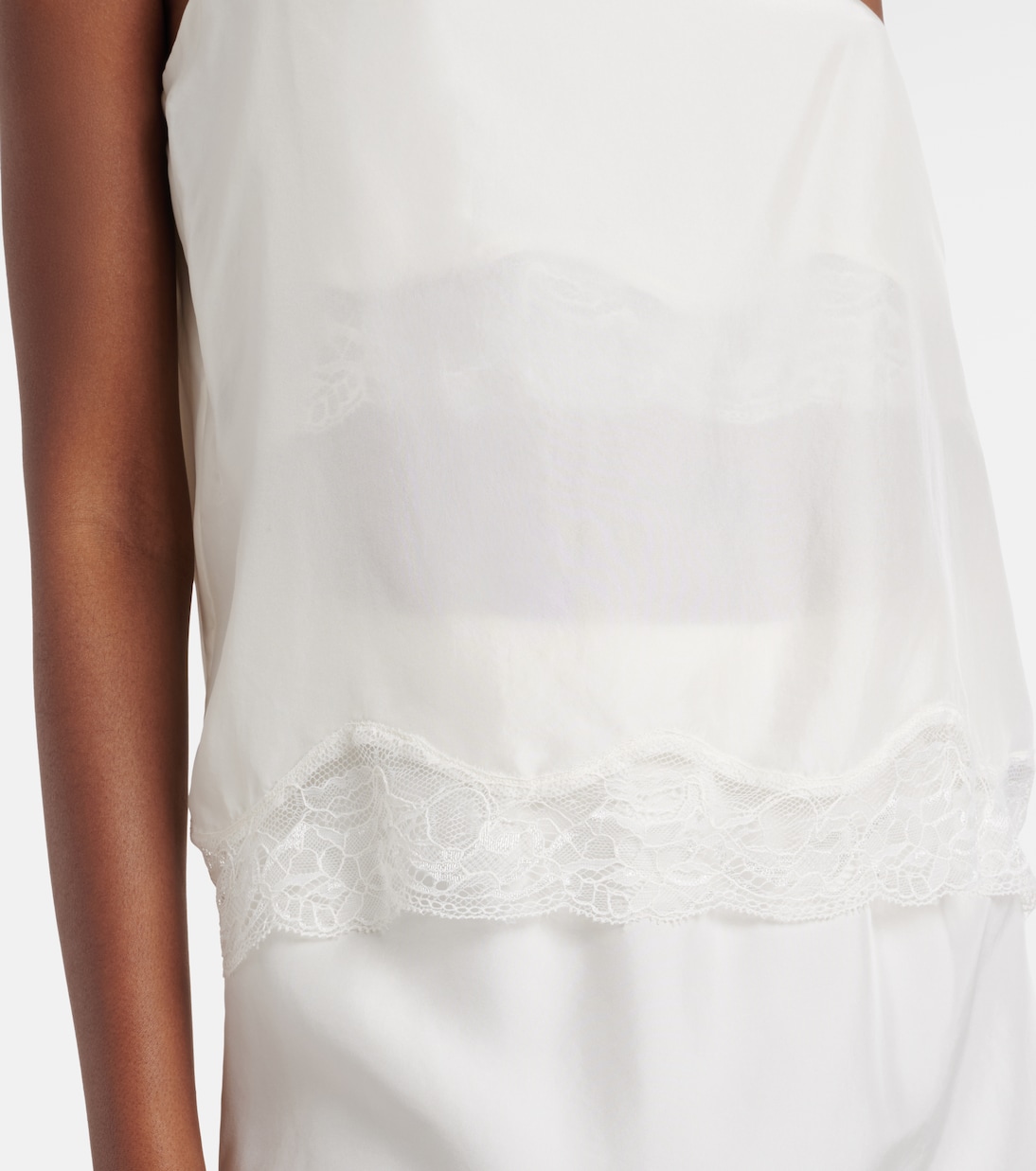 Playful Volumes lace-trimmed silk top | Dorothee Schumacher