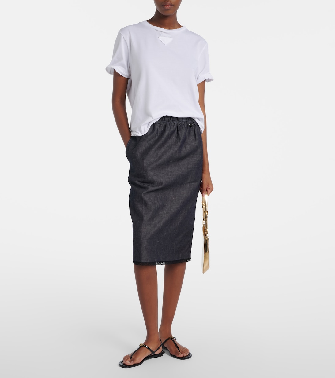 Patent leather thong sandals | Prada