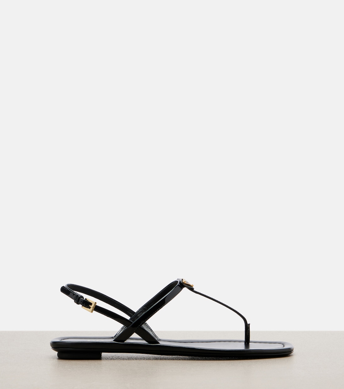 Patent leather thong sandals | Prada