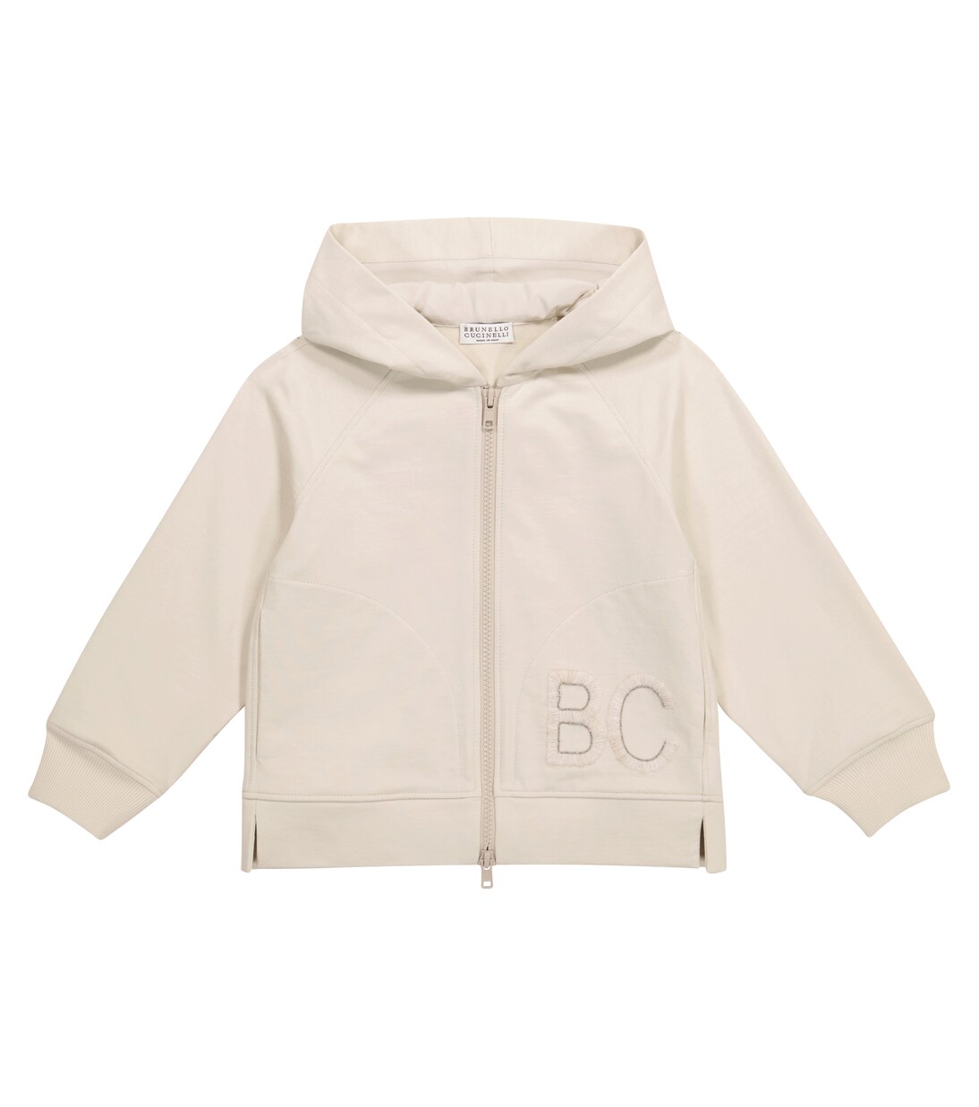 Hoodie aus Baumwolle mit Reißverschluss | Brunello Cucinelli Kids