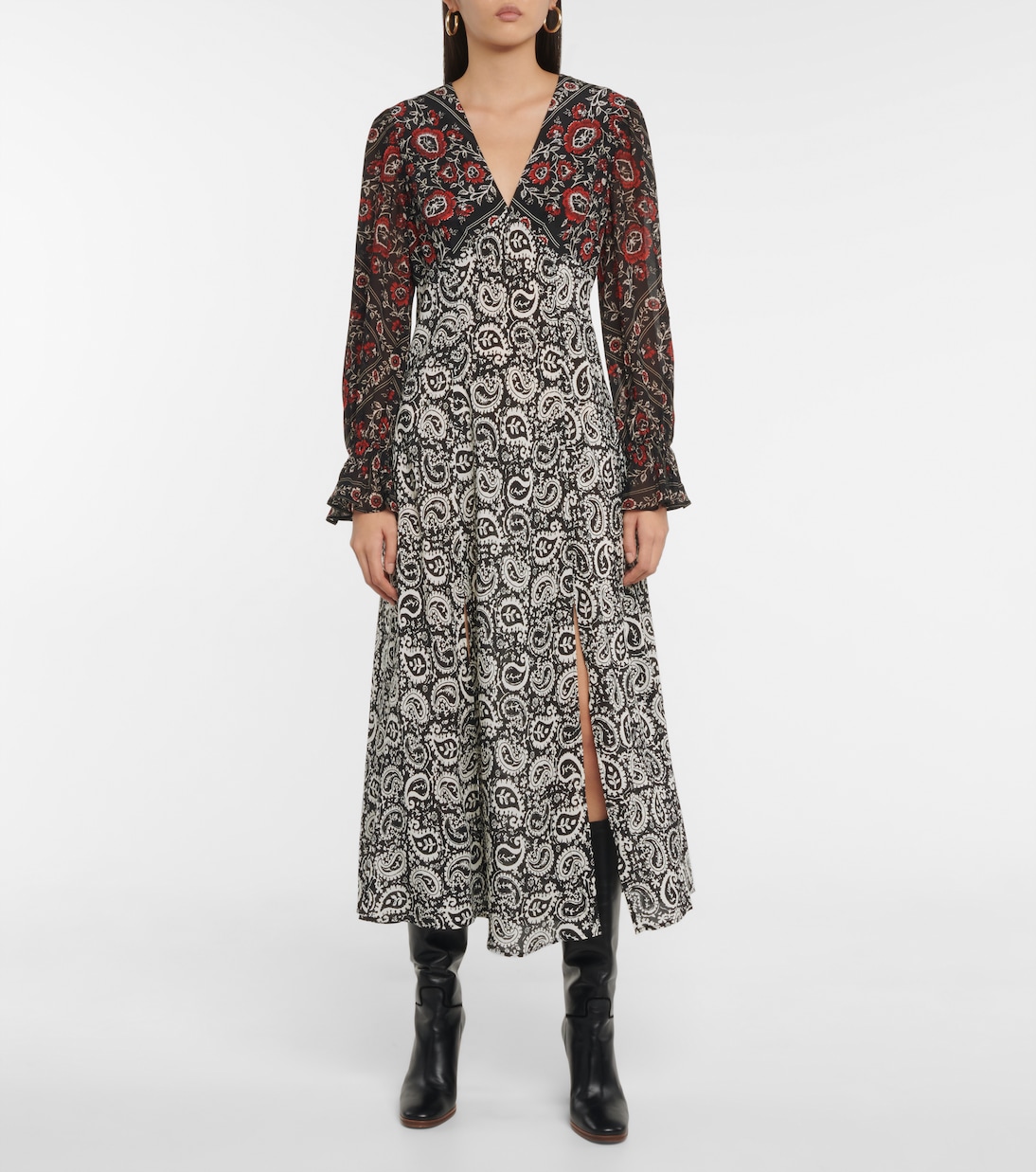 Robe Aoife imprimée en soie | Rixo