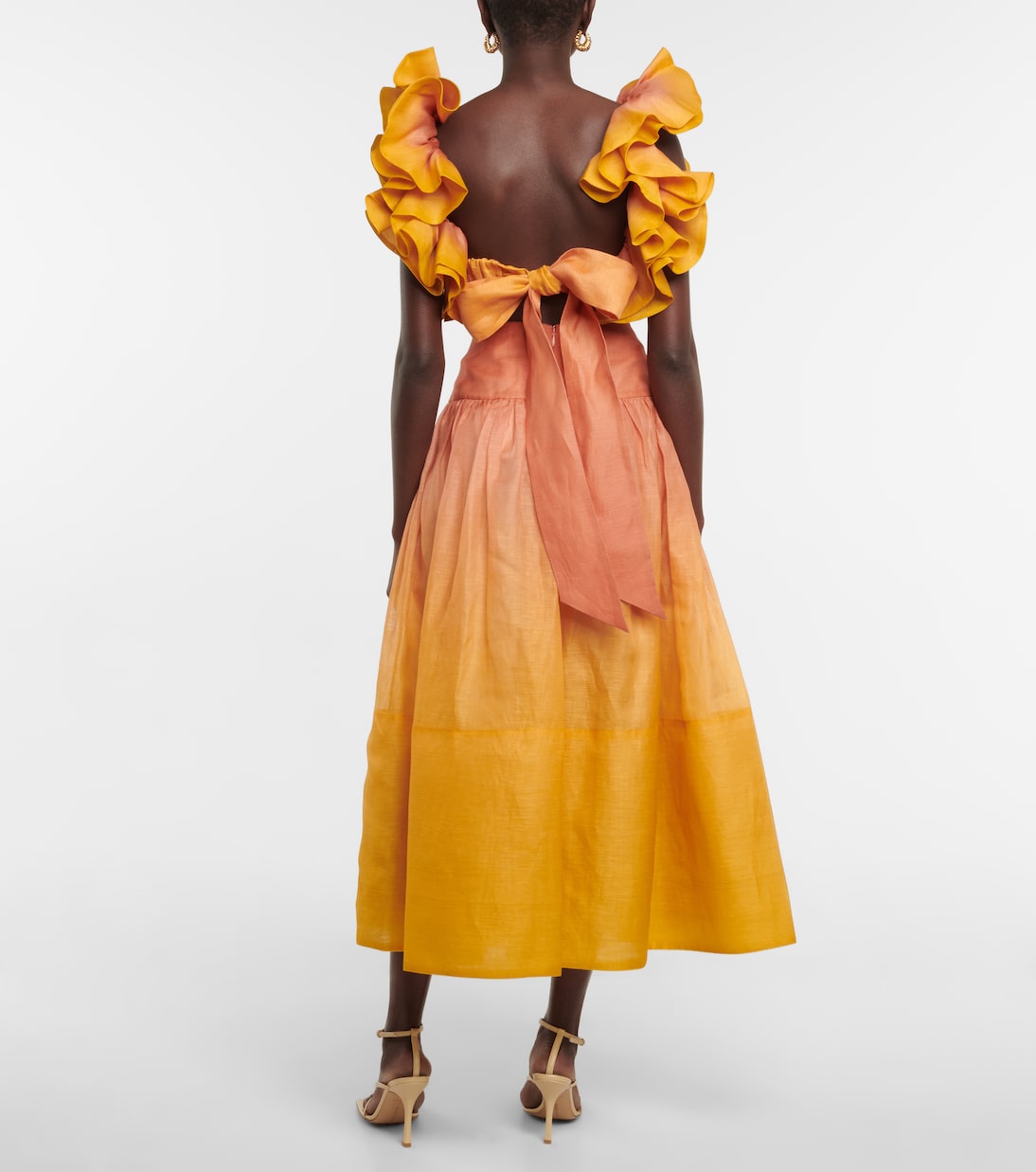 Falda midi Postcard de organza | Zimmermann